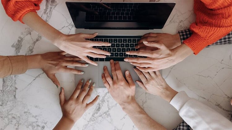 all hands on computer social media demographics